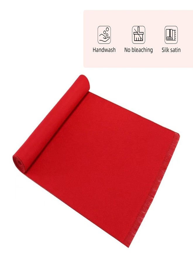 EIysee Men Winter Scarf Soft Warm Long Cashmere Feel Scarves Unisex Plain Solid Color Winter Scarf (Pure Red) - Image 3
